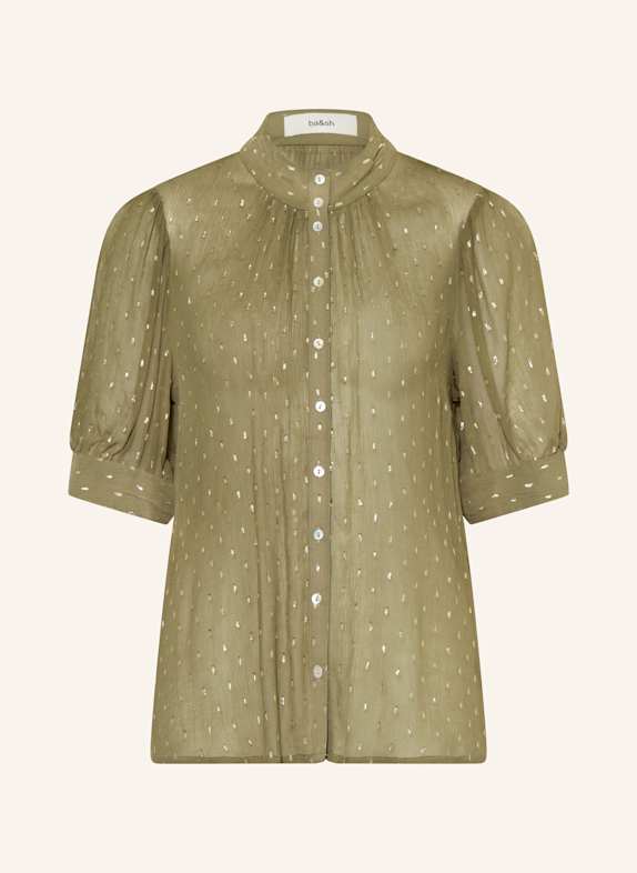 ba&sh Halenka MIMI s třpytivou přízí OLIVOVÁ/ ZLATÁ