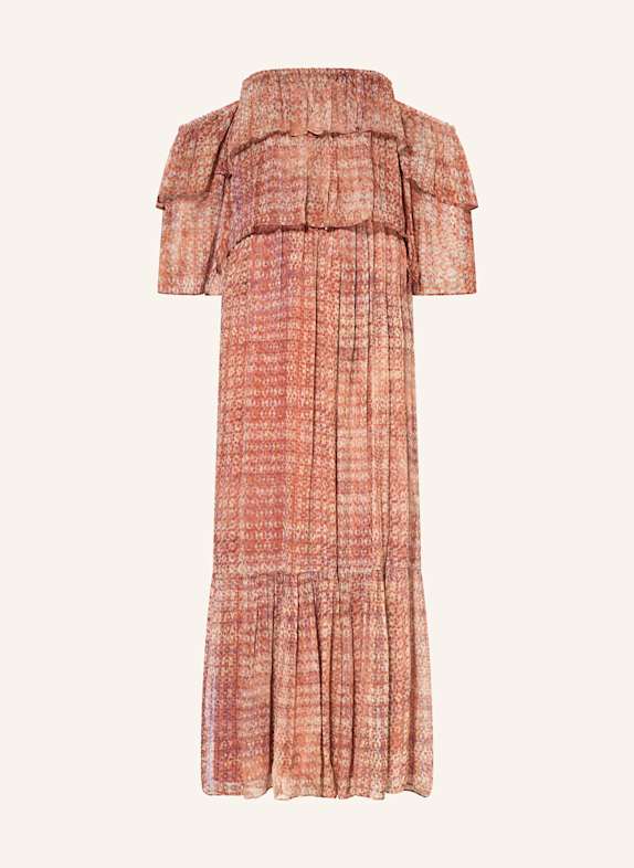 ba&sh Off-Shoulder-Kleid ROBBIE mit abnehmbaren Ärmeln HELLROT