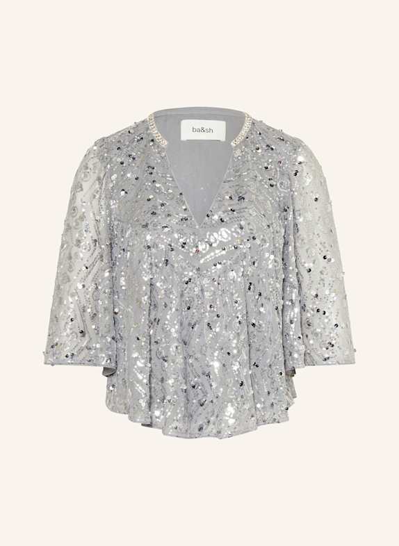 ba&sh Halenka CARA s ozdobnými kamínky a flitry STŘÍBRNÁ