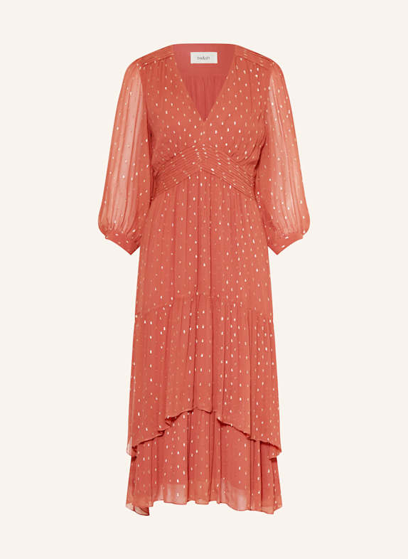 ba&sh Kleid MAIA mit Glitzergarn und Rüschen HELLROT