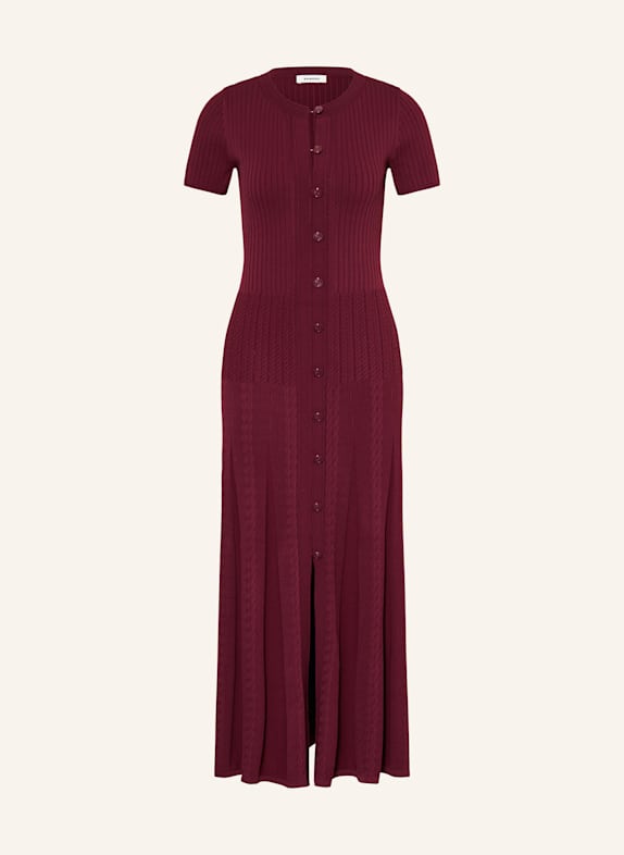 SANDRO Strickkleid DUNKELROT