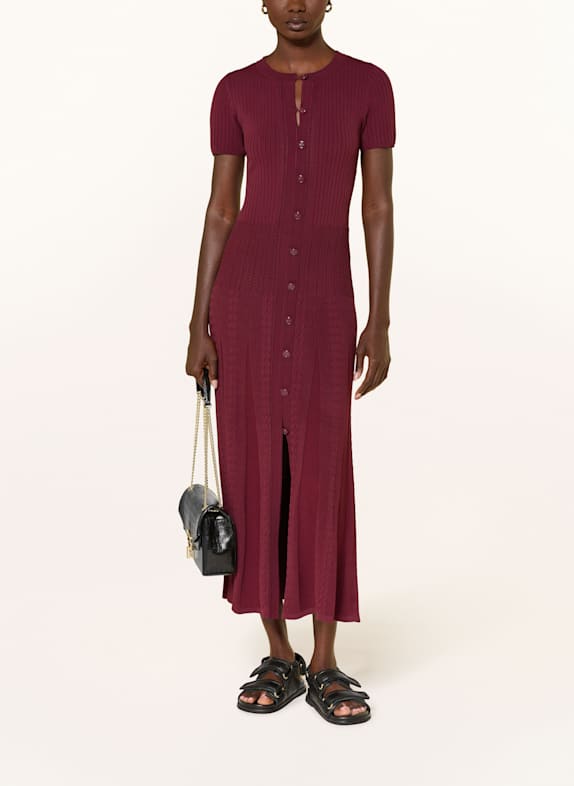 SANDRO Strickkleid DUNKELROT