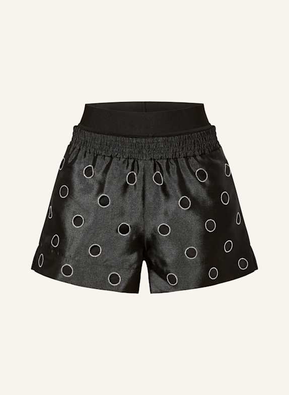 SANDRO Shorts mit Schmucksteinen und Cut-outs SCHWARZ