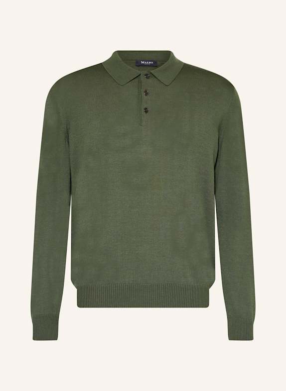 MAERZ MUENCHEN Knitted polo shirt DARK GREEN
