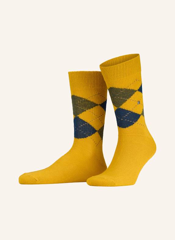 Burlington Strümpfe PRESTON DUNKELGELB / BLAU