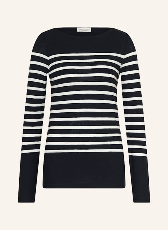Marc O'Polo Longsleeve DUNKELBLAU/ WEISS