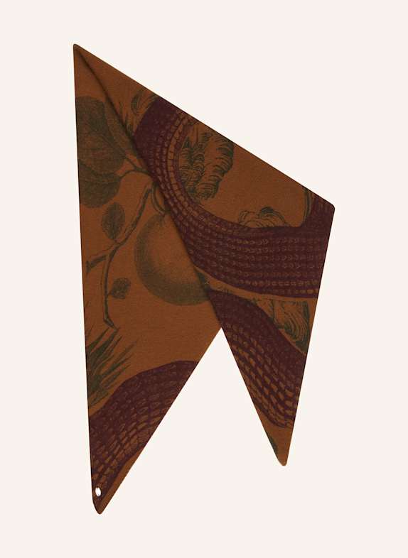 friendly hunting Dreieckstuch aus Cashmere BRAUN/ FUCHSIA/ GRÜN