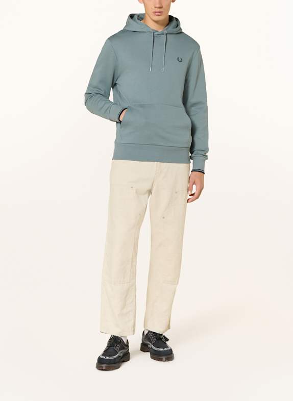 FRED PERRY Bluza z kapturem M2643 SZARONIEBIESKI