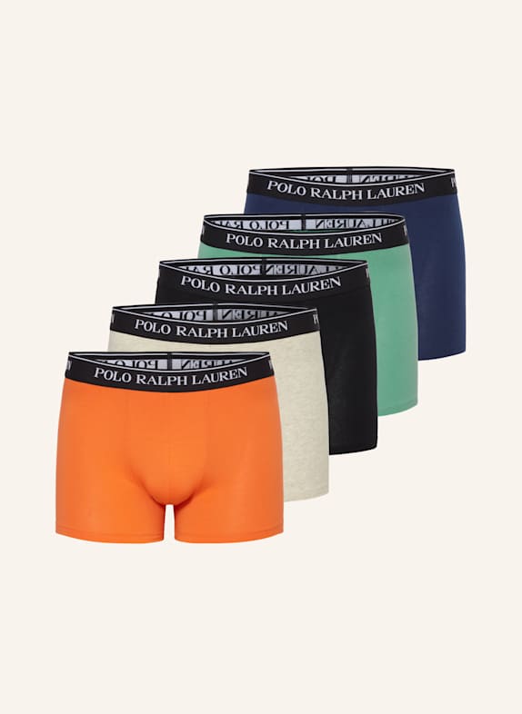 POLO RALPH LAUREN 5er-Pack Boxershorts SCHWARZ/ ORANGE/ OLIV