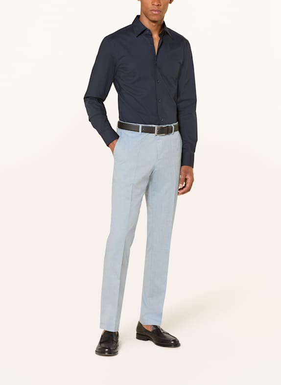 BOSS Overhemd HANK Slim Fit DONKERBLAUW