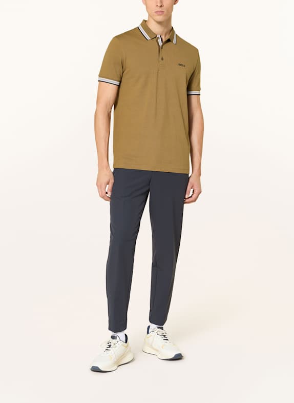 BOSS Piqué-Poloshirt PADDY CURVED Regular Fit BRAUN