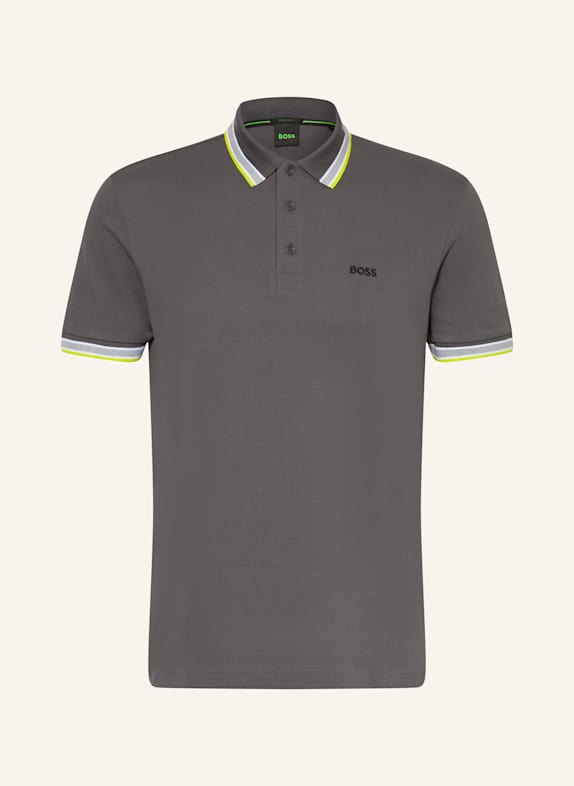 BOSS Piqué-Poloshirt PADDY CURVED Regular Fit GRAU