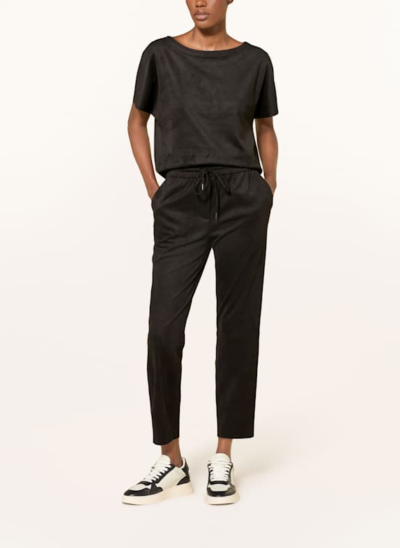 Juvia Joggingbroek in leerlook ZWART