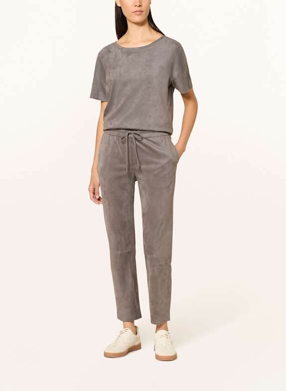 Juvia Joggingbroek in leerlook TAUPE