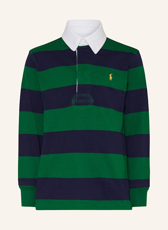 POLO RALPH LAUREN Jersey-Poloshirt GRÜN/ DUNKELBLAU/ ECRU