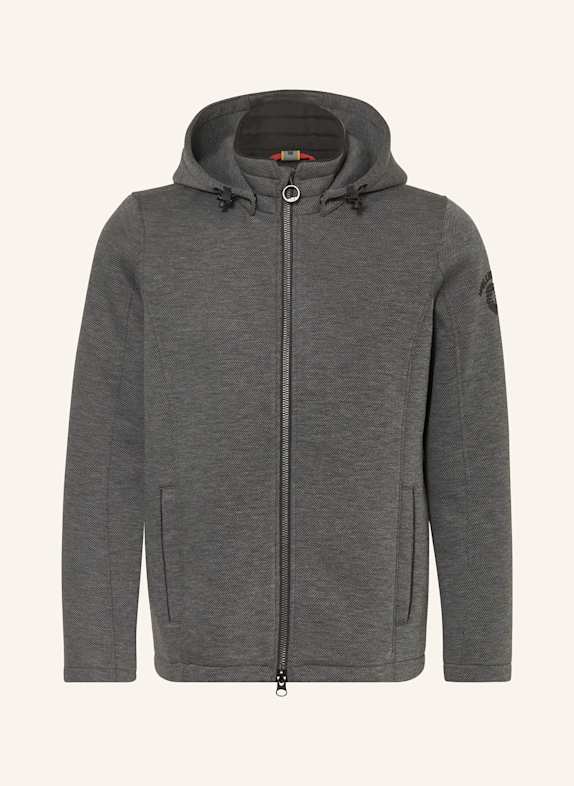 WELLENSTEYN Sweatjacke SARASOTA mit abnehmbarer Kapuze DUNKELGRAU/ SCHWARZ