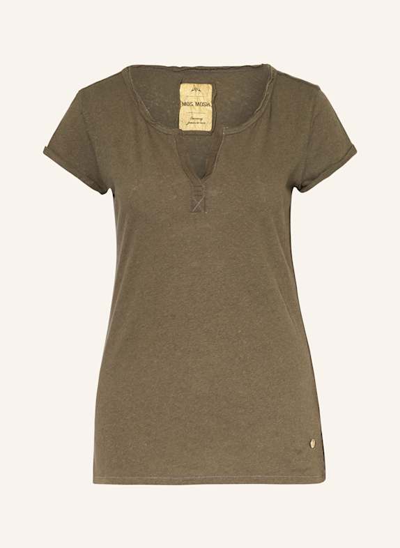 MOS MOSH T-Shirt TROY mit Leinen KHAKI