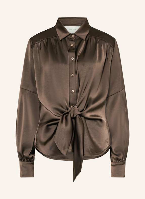 NEO NOIR Blusenshirt NAJA aus Satin DUNKELBRAUN