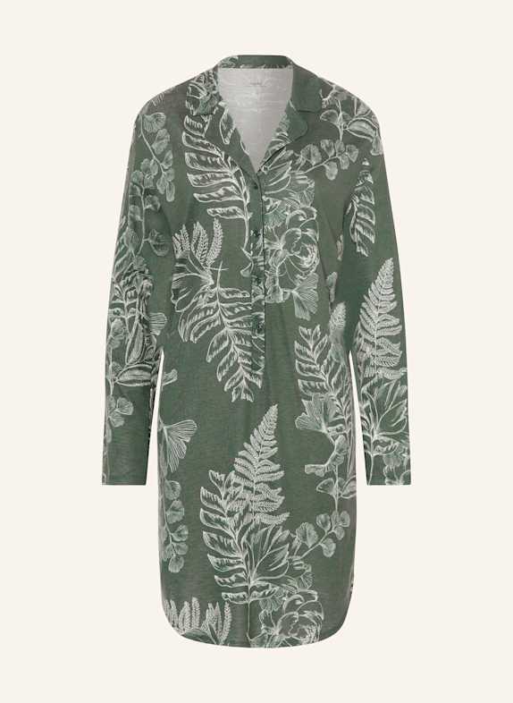CALIDA Nachthemd FAVOURITES GLOW DUNKELGRÜN / WEISS