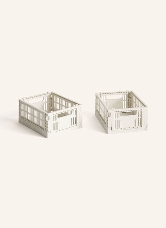 HAY Lot de 2 boîtes pliantes COLOUR CRATE MINI BLANC