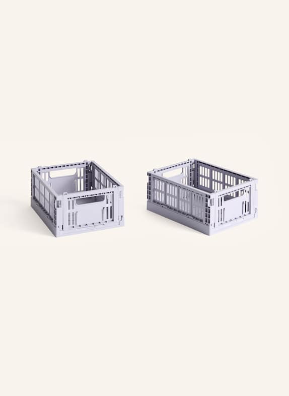 HAY Lot de 2 boîtes pliantes COLOUR CRATE MINI LILAS CLAIR