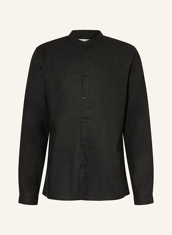 ARMEDANGELS Hemd VAALERONIMUS Comfort Fit mit Stehkragen und Leinen SCHWARZ