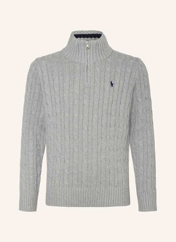 T-Shirt mit Lochstickereien Pullover HELLGRAU