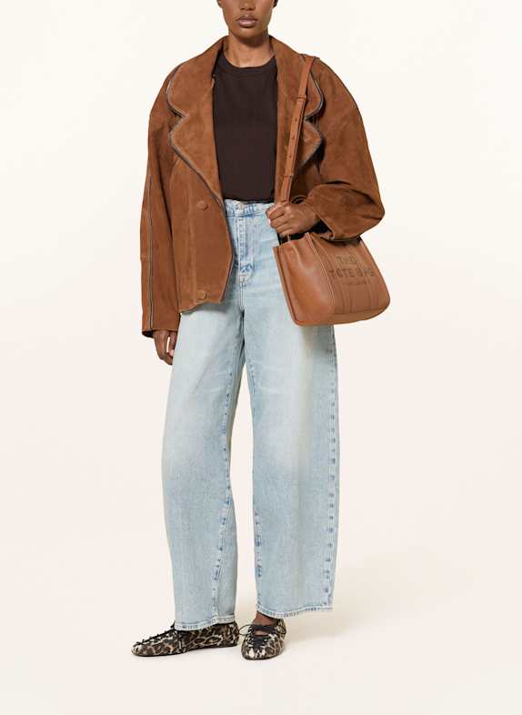 MARC JACOBS Shopper THE SMALL TOTE BAG LEATHER COGNAC