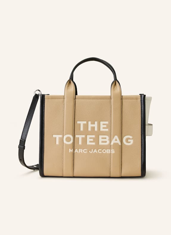 MARC JACOBS Shopper THE COLORBLOCK MEDIUM TOTE BAG CAMEL/ BLACK