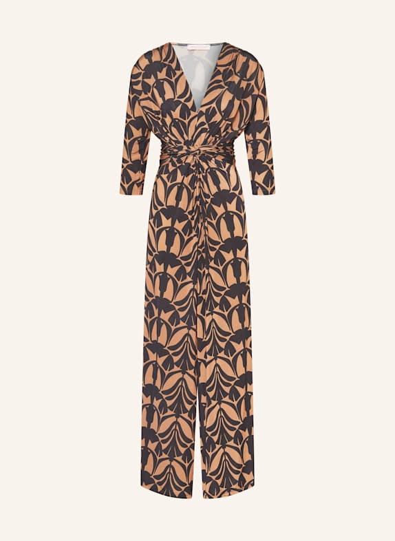 marivie Jumpsuit TEMPT ME! aus Jersey mit 3/4-Arm CAMEL/ SCHWARZ