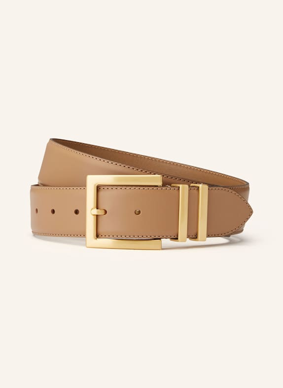 REISS Pasek skórzany BROMPTON CAMELOWY