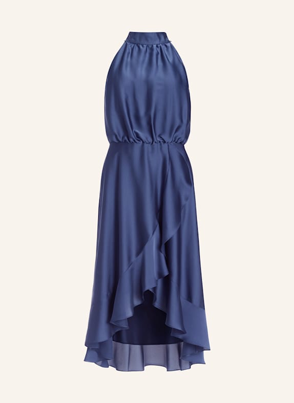 SWING Cocktailkleid aus Satin mit Volants DUNKELBLAU