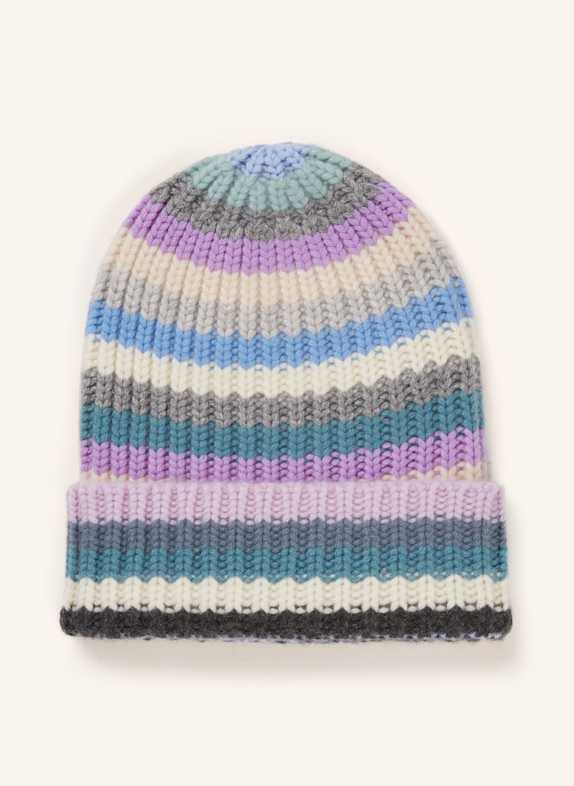 HURRAY Cashmere-Mütze SAILOR MULTI HELLLILA/ CREME/ BLAU