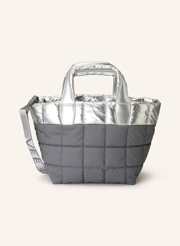 Vee Collective Shopper PORTER TOTE SMALL mit Pouch GRAU/ SILBER