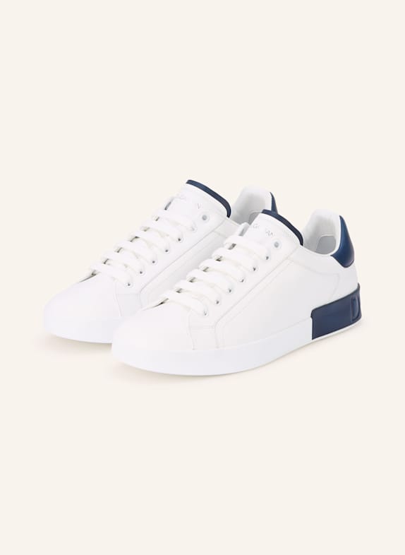 DOLCE & GABBANA Sneakersy PORTOFINO BÍLÁ/ TMAVĚ MODRÁ