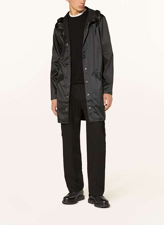 RAINS regenjas ZWART