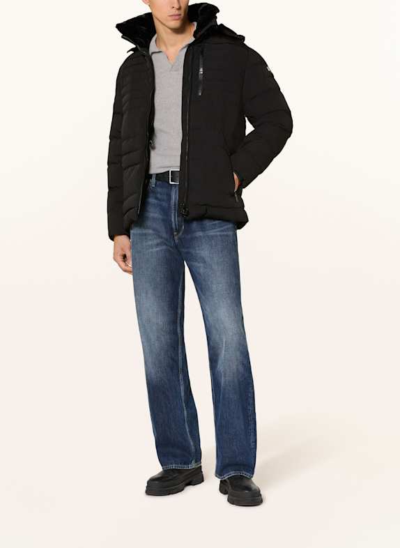 WELLENSTEYN Skijacke POLAR mit abnehmbarem Kunstpelz SCHWARZ