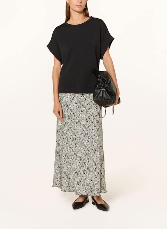 MSCH COPENHAGEN Satinrock MSCHCLARETTE SCHWARZ / ECRU