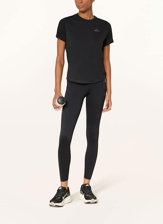 Nike Koszulka do biegania TRAIL DRI-FIT CZARNY / SZARY
