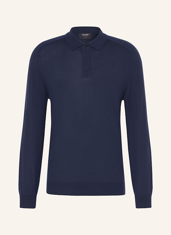 OLYMP SIGNATURE Strick-Poloshirt tailored fit DUNKELBLAU