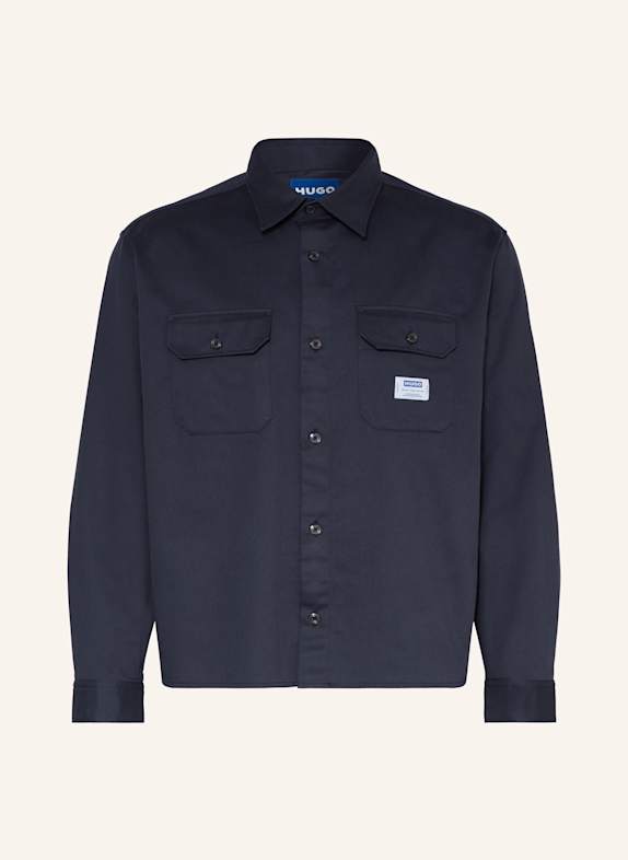 HUGO BLUE Overshirt EKYNONE DUNKELBLAU