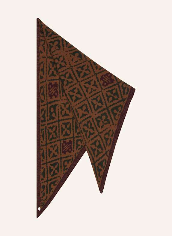 friendly hunting Dreieckstuch aus Cashmere BRAUN/ GRÜN/ FUCHSIA