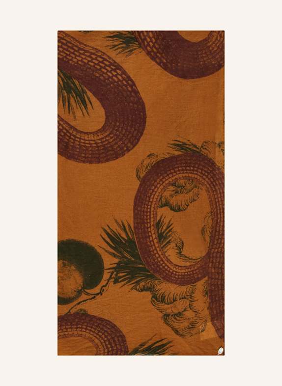 friendly hunting Cashmere-Tuch FELTED GARDEN OF EDEN BRAUN/ DUNKELORANGE