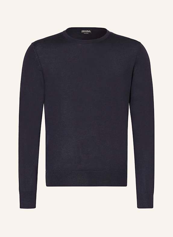 ZEGNA Cashmere sweater with silk DARK BLUE