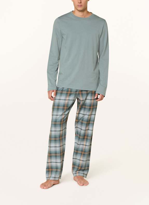 SCHIESSER Slaapshirt MIX+RELAX DONKERGROEN