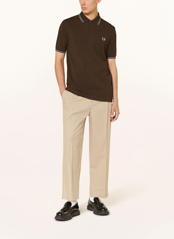 FRED PERRY Piqué poloshirt MARRON FONCÉ