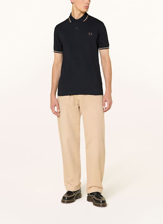 FRED PERRY Piqué-Poloshirt DUNKELBLAU