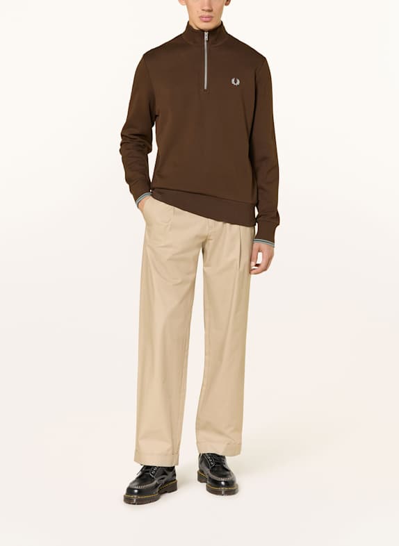 FRED PERRY Sweatshirt met capuchon MARRON FONCÉ