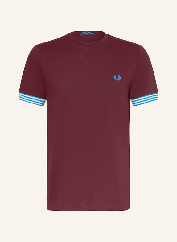 FRED PERRY Piqué T-shirt DARK RED