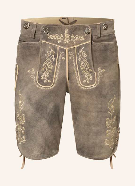 OSTARRICHI Pantalon en cuir traditionnel SEPP NOUVEAU GRIS